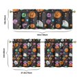 thumbnail image 6 of Gothic Halloween Kitchen Curtains Set of 3 - Skeleton Spider Web Print Rod Pocket Short Curtains for Small Windows, 6 of 6