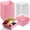 Pink, variant on 50 Pack Pink Small Charcuterie Boxes with Clear Lids, 4 Inches Paper Bakery Boxes Dessert Boxes Disposable To Go Food Containers for Cookie, Pastry, Cake Slice, Mini Cake, Sandwich