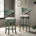 thumbnail image 6 of Furniture of America Zaren Wood Swivel Barstool-Set of 2, Green, 24-in, 6 of 7