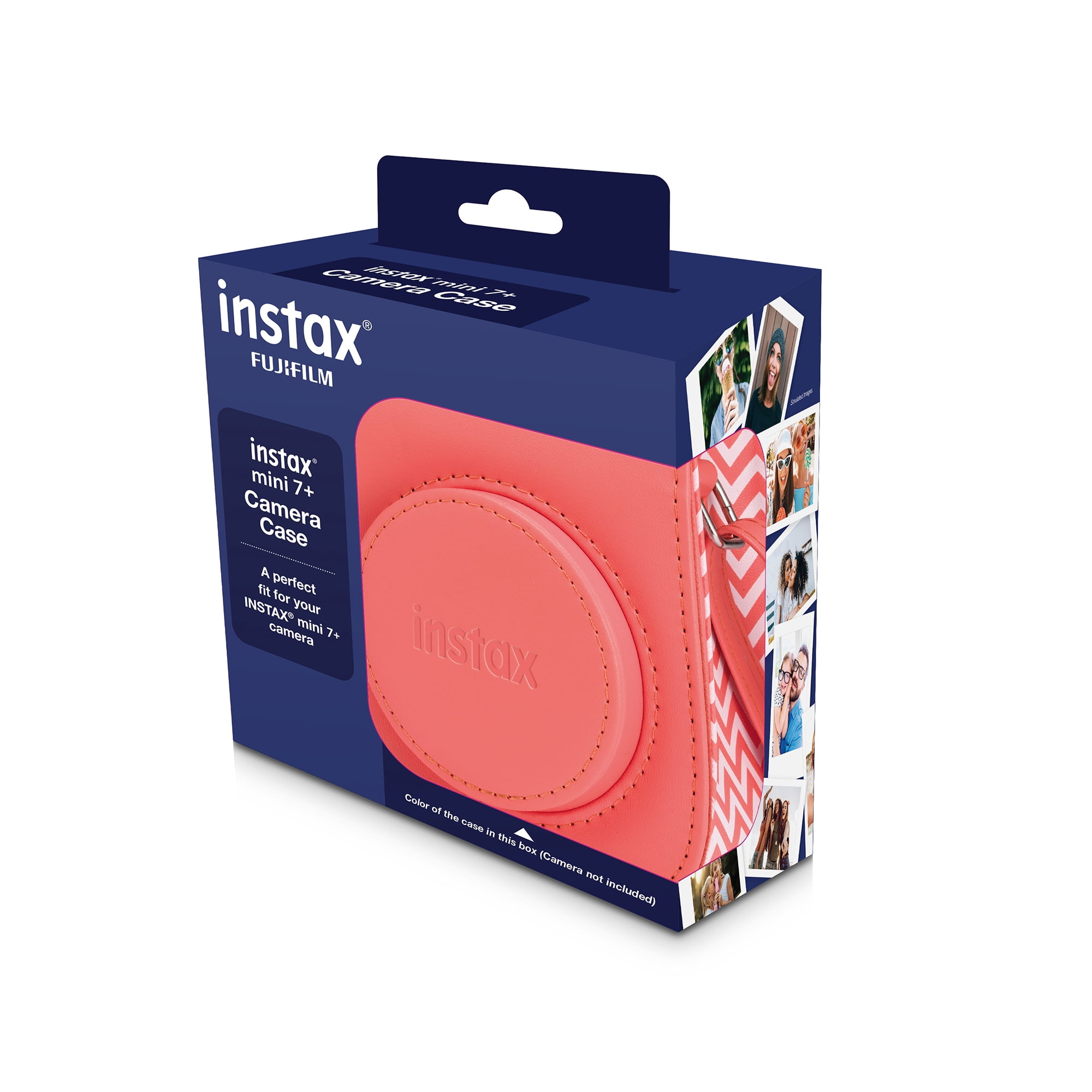 Fujifilm Instax 7+ Chevron Groovy Camera Case with Shoulder Strap - Coral
