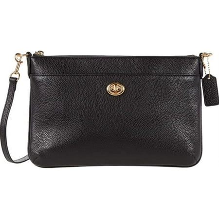 COACH Womens C3376-GDBLK Polished Pebble Polly Crossbody Gd/Black One Size