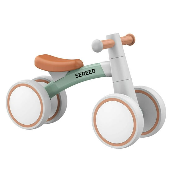 Baby Balance Bike for 12-24 Month Toddler, 4 Wheels, Green