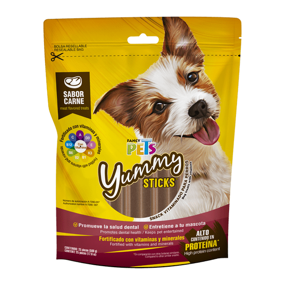 YUMMY STICKS CARNE 25 PZ Fancy pets 500 g