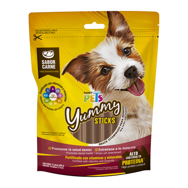 YUMMY STICKS CARNE 25 PZ Fancy pets 500 g