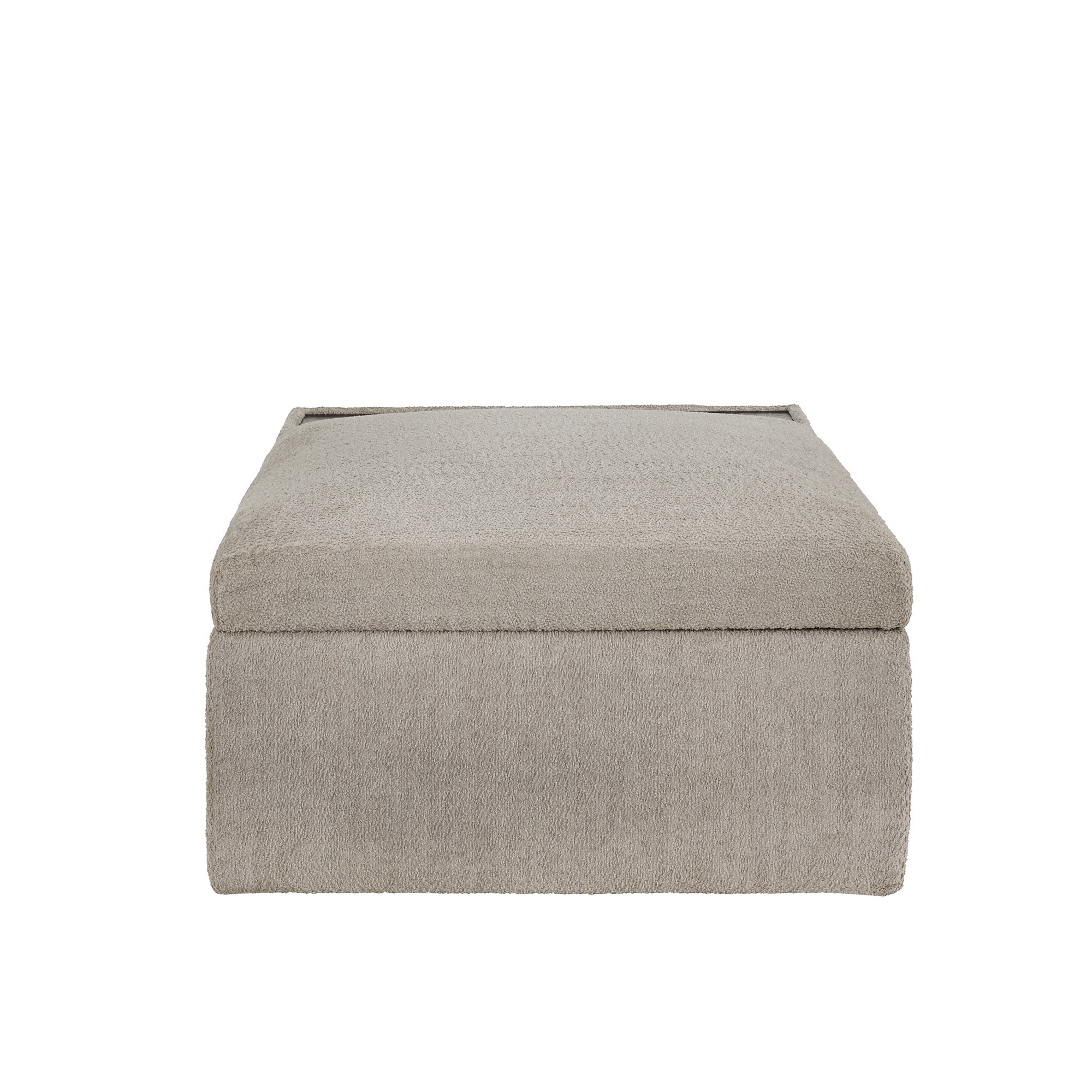 Weston Home Laguna Boucle Fabric Ottoman with Table and Casters, Gray
