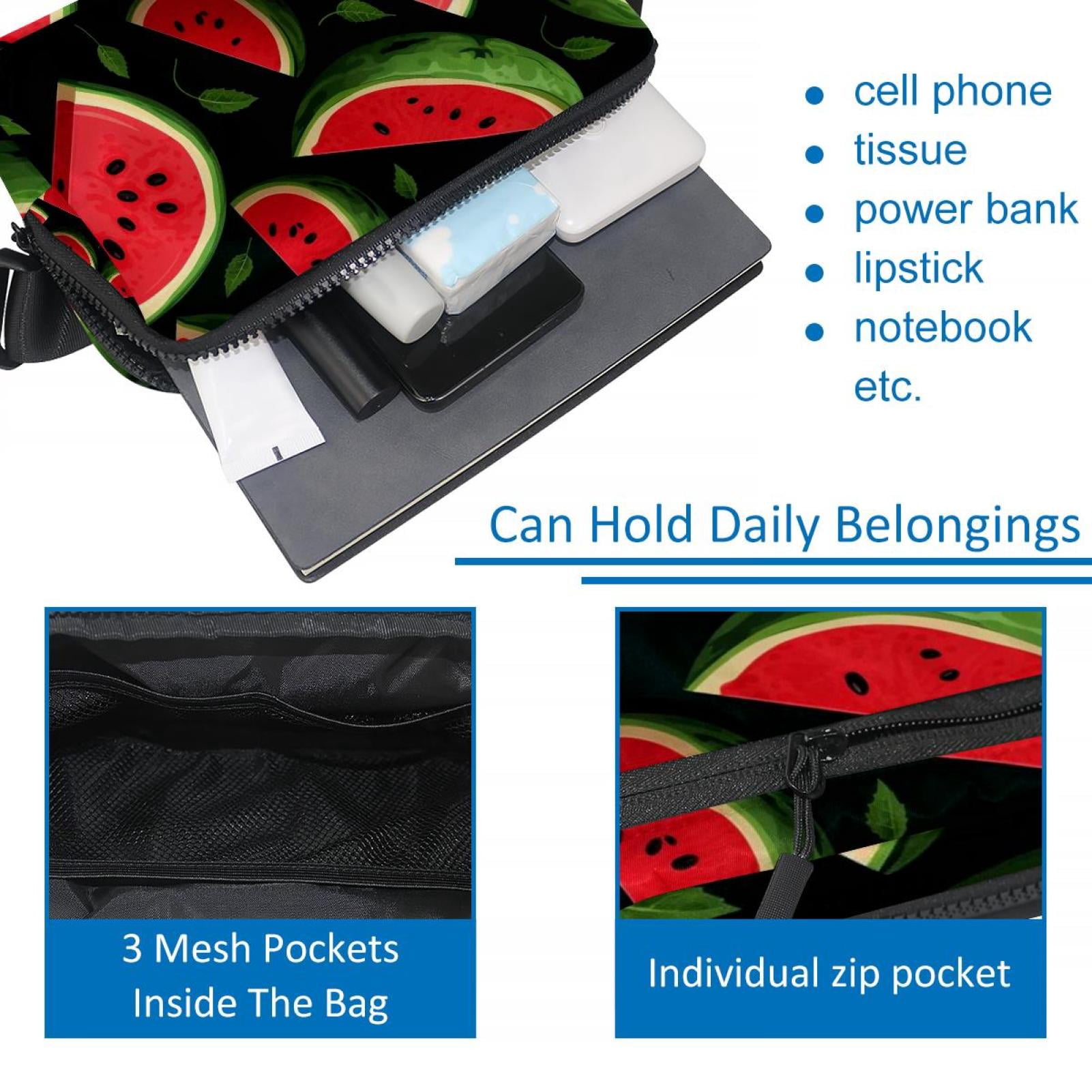 Watermelon Adjustable Lightweight Waist Bag Crossbody Fanny Pack with Extension Strap for Men and Women