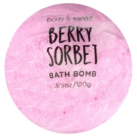 Body And Earth 3.5oz Bath Bomb Berry Sorbet, 8 bath bombs