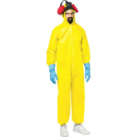Morris Costumes Mens Yellow One-Piece Jumpsuit Breaking Bad Toxic Haz-Mat Suit Costume