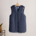thumbnail image 2 of Fesfesfes Women Fleece Vest Medium Length Faux-Fur Vest Warm Women Vest Coat Faux-Fur Tops Under $10, 2 of 5