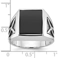 thumbnail image 2 of 14K White Gold With Black Rhodium Ibgoodman Men's Onyx Complete Ringsize 10 (Width 12.49) - Jbsp, 2 of 5