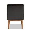 thumbnail image 4 of Baxton Studio Riordan Mid-Century Modern Dark Brown Faux Leather Upholstered and Walnut Brown Finished Wood Dining Chair, 4 of 7