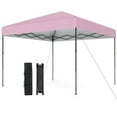 thumbnail image 1 of Gymax 10 X 10 FT Pop up Canopy Tent w/ Portable Carrying Bag 8 Stakes 4 Wind Ropes Pink, 1 of 10