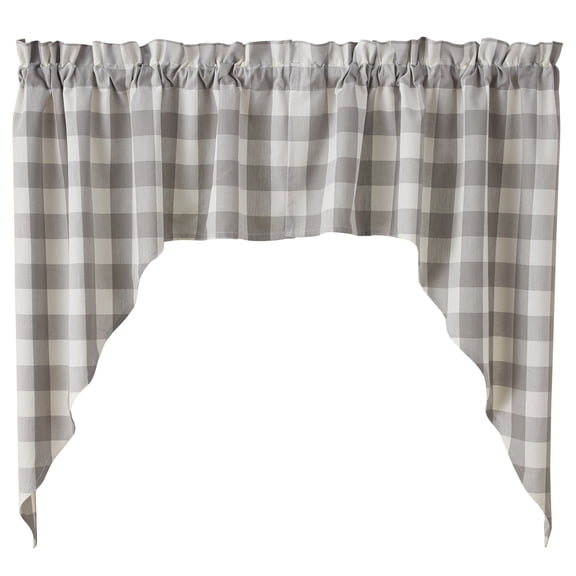 Park Designs Dove Buffalo Check Swag 36"L