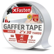 XFasten White Gaffer Tape 2 Inch X 30 Yards, Non-Reflective Matte Finish, No Residue Gaffers Tape, Multipurpose White Pro Gaff Tape, Floor Tape for Electrical Cords, White Gaffing Tape for Walls