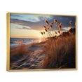 thumbnail image 2 of Designart "A Mesmerizing Golden Sands wall art XVII" Landscapes Floater Framed Canvas Print, 2 of 7