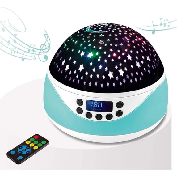 LINLIN Star Night Light Projector, Christmas Projector Lamp, 360 Degree Rotating LED Music Starry Lamp with Remote Control & Time Setting for Baby & Adults Bedroom
