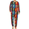 thumbnail image 3 of Pijama de tiburón blanco con silueta de animal para hombre, conjunto de pijama de manga larga moderno de 2 piezas, traje informal con gráficos para uso diario, regalo de cumpleaños, 3 of 5