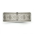 thumbnail image 2 of Titanium 8mm Satin and Polished Scroll Design Band, 2 of 8
