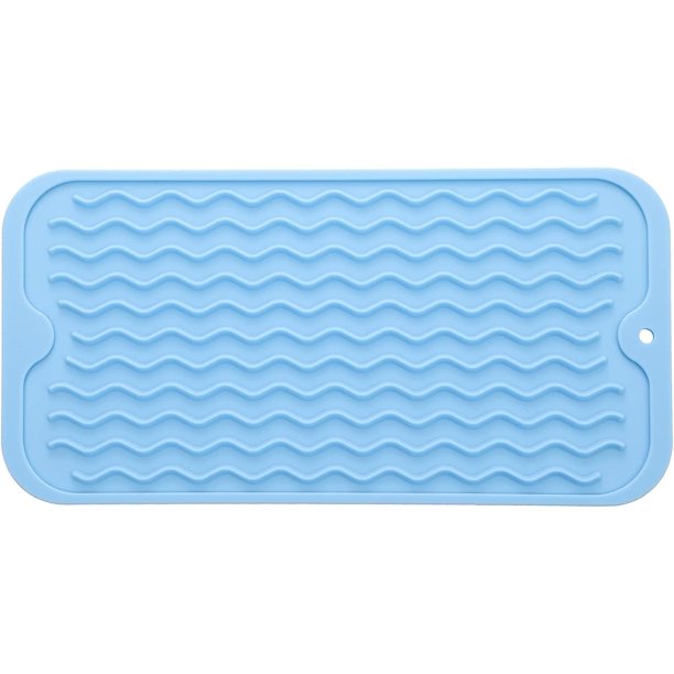 MicoYang Tapete de silicona para secar platos para uso múltiple, fácil de limpiar, ecológico, tapete de silicona resistente al calor para encimera o fregadero de cocina, refrigerador o revestimiento d