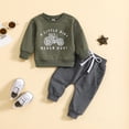 thumbnail image 5 of Gibobby Conjunto de ropa para bebé y niño Conjunto de 2 uds de camisetas y pantalones con estampado de manga larga para niños pequeños, ropa para niños(Verde,2-3 Años), 5 of 5