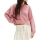 thumbnail image 1 of Sudadera Corta de Larga con Cuello Redondo para Mujer, Lindas y Holgadas. Rosa M, 1 of 10
