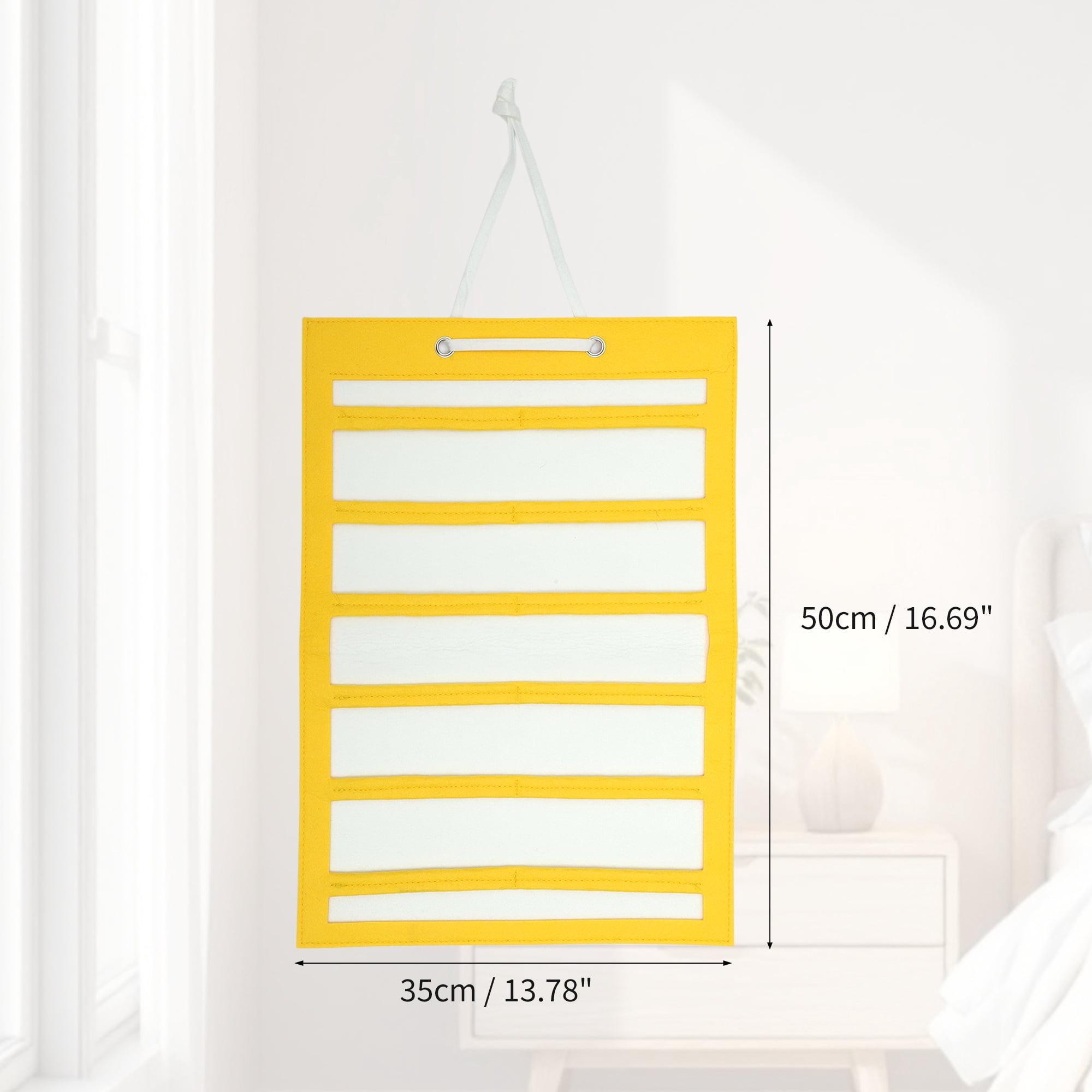 Unique Bargains Claw Clip Holder Space-saving Hair Clip Storage Yellow 16.69"x13.78"
