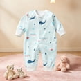 thumbnail image 5 of Bovxnpu Newborn Bodysuits Print Long Sleeve Crewneck Snap Romper Toddler Infant Outfits, 5 of 7