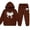 Brown3, variant on Girls Bow Print Hoodie 2 Piece Tracksuit, Kids Long Sleeve Hooded Sweatshirt Jogger Pants Set for School Daily Casual Wear(Sky Blue1,6-7 Years)