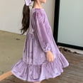 thumbnail image 4 of Little Girl Dress Velvet Long Sleeve Dress Girl Fall Winter Party Dresses New Year Princess Dress 2-11T, 4 of 7