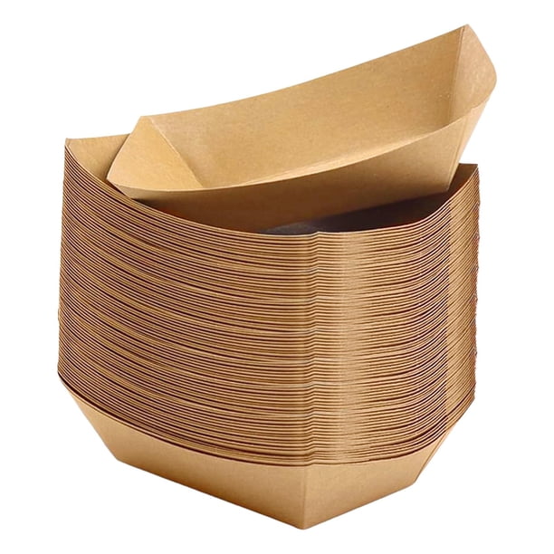 50 comederos de papel para mascotas, bandeja para servir comida, recipiente de boca ancha de papel Kraft, cuenco de viaje para gatos, erizos y