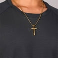 thumbnail image 2 of smooth-simple-titanium-cross-pendant-male-and-female-personality-necklace, 2 of 5