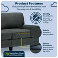 thumbnail image 3 of Serta Copenhagen 73" Rolled Arm Sofa with Removable Covers Charcoal, 3 of 16