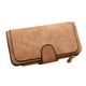 thumbnail image 3 of Monedero para mujer, billetera larga con 3 pliegues, tarjetero con cremallera, monedero de piel sintética, bolso de mano, marrón seitruly AP000899-05, 3 of 7