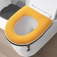 thumbnail image 1 of Toilet Seat Cover, Thickened Complete Coverage, Removable Water-Resistant Design, for Household Bathroom Comfort, Yellow, 1 of 8
