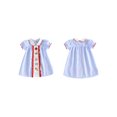 thumbnail image 2 of Cenuakty Girls Back to School Dress Apple School Bus Pencil Embroidery Doll Collar Short Sleeve A-line Dress Kids Summer Plaid Dress, 2 of 9