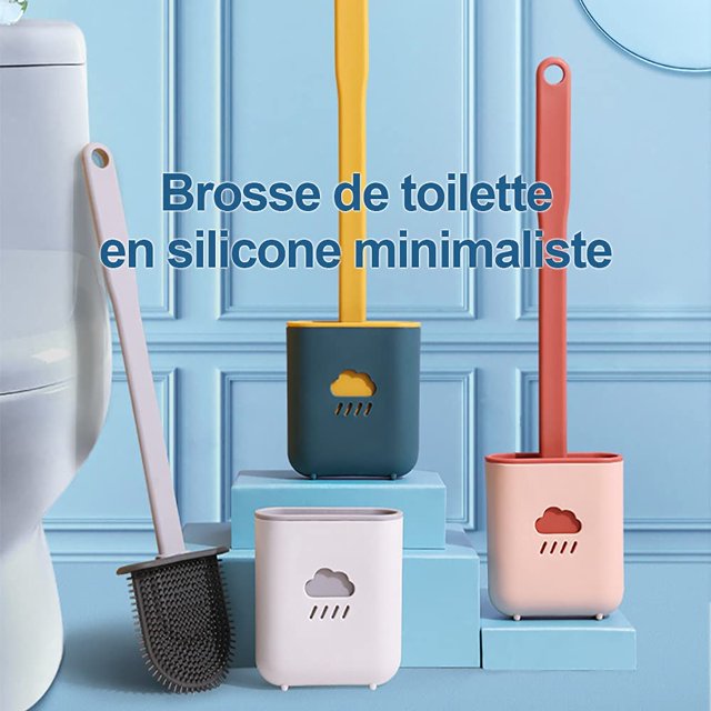 Juego de escobillas, escobilla de silicona, escobilla de silicona, escobilla de silicona, escobillas de baño y soporte sin taladrar, escobillas de baño y soporte de montaje en pared, escobilla de baño Adepaton ZYY-1686