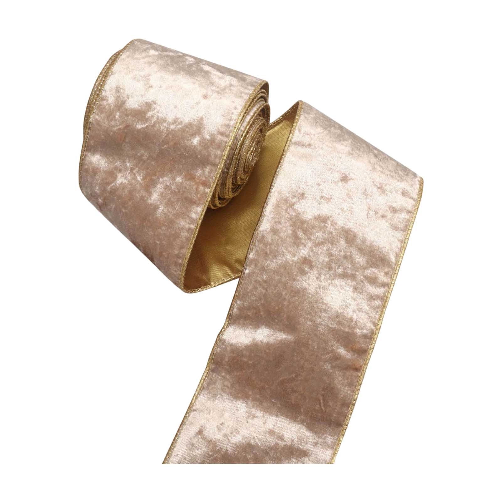 4Rolls Christmas Velvet Ribbon, 3.94 Inches Wide x 10 Yards Vintage Wrapping Ribbon for Holiday Gift Wrapping, Xmas Decor, Bow Making, Wreath Decorations, Floral Arrangements and DIY Craft Supplies