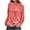 Watermelon Red, variant on Inleife Plus Size Womens Shirts Fashion Women Round Neck Pullovers Solid Long Sleeve Casual Shirt Blouse Tops