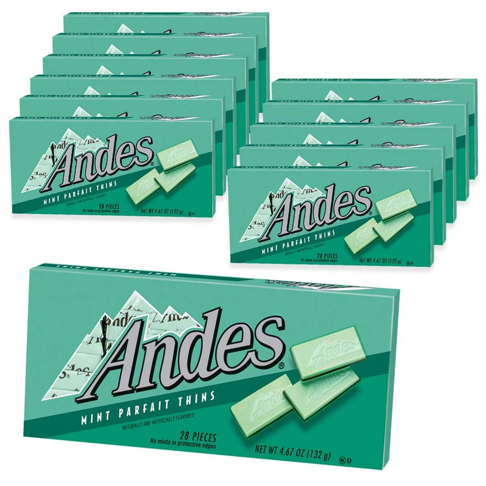 Andes Mint Parfait Thins Chocolates, 28-Piece Box, 4.67 Ounce Packages ...