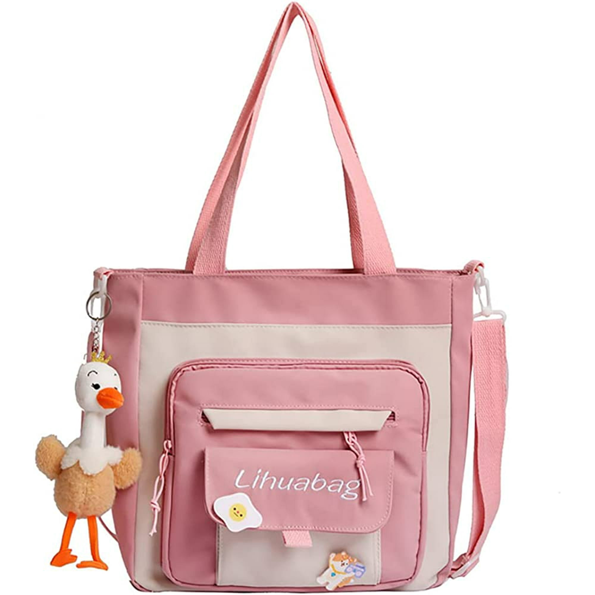 Cpdd Kawaii School Backpack Japanese Tote Bag With Zipper For Teen Girls Kawaii Stuff Aesthetic School Supplies B Pink Other