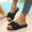 Navy, variant on Women's Big Bow Decor Platform Wedge Slide Sandals, Slip‑on Open‑toe Non‑slip Suede Summer Casual Walking Shoes Light Blue 35