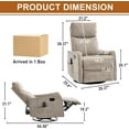 thumbnail image 2 of AENKYO Swivel Recliner Chair, Manual Rocking Massage Chair, Heated for Adults, for Living Room,khaki Chenille, 2 of 4
