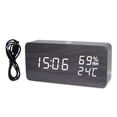 thumbnail image 2 of Amdohai LED Digital Wooden Alarm Clock APP Control Time/ Temperature/ Humidity/, 2 of 7