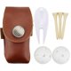 thumbnail image 4 of Clip de cuero portátil en la bolsa del soporte de la pelota de Golf 1pc Golf Hold Bag Pouch 2pcs Golf Practice Balls 3pcs Golf Tees 1pc Divot Fork, 4 of 5