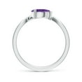 thumbnail image 2 of ANGARA Natural Pear Amethyst Wave Shank Solitaire Ring in 925 Sterling Silver for Women (Size-7x5mm) | February Birthstone, Birthday, Anniversary, Jewelry Gift for Women | Natural Amethyst Ring, 2 of 10