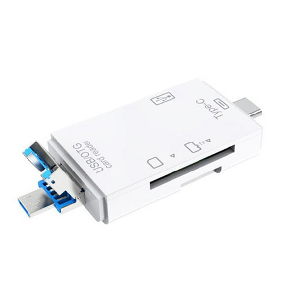 LEEYNEER 6-in-1 Multifunctional USB 3.0 Card Reader Mini Type-C TF-SD Card Reader OTG Adapter for Mobile Phone