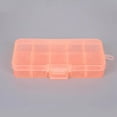 thumbnail image 4 of 10 Grid Plastic Jewelry Removable Storage Box Beads Earring Brooch False Container Orange, 4 of 9