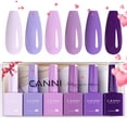 thumbnail image 1 of Set de esmaltes de uñas en gel CANNI, 6 unidades, 9 ml, sin hemas, color morado para mujer, 1 of 9
