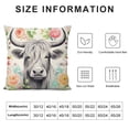 thumbnail image 5 of GOSMITH Highland Cow Pillow Cover Highland Cattle Floral Decorative Throw Pillow Cover Case Home Decor Animal Western Decor Farmhouse Pink Green Cushion Case for Couch Sofa Outdoor, 5 of 5
