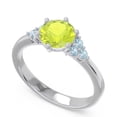 thumbnail image 2 of Diamond-Capitals 2.15 Carat Sparkle Round Cut Peridot & Aquamarine Gemstone Bridal Ring for her Solid 14K White Gold Size 7, 2 of 7